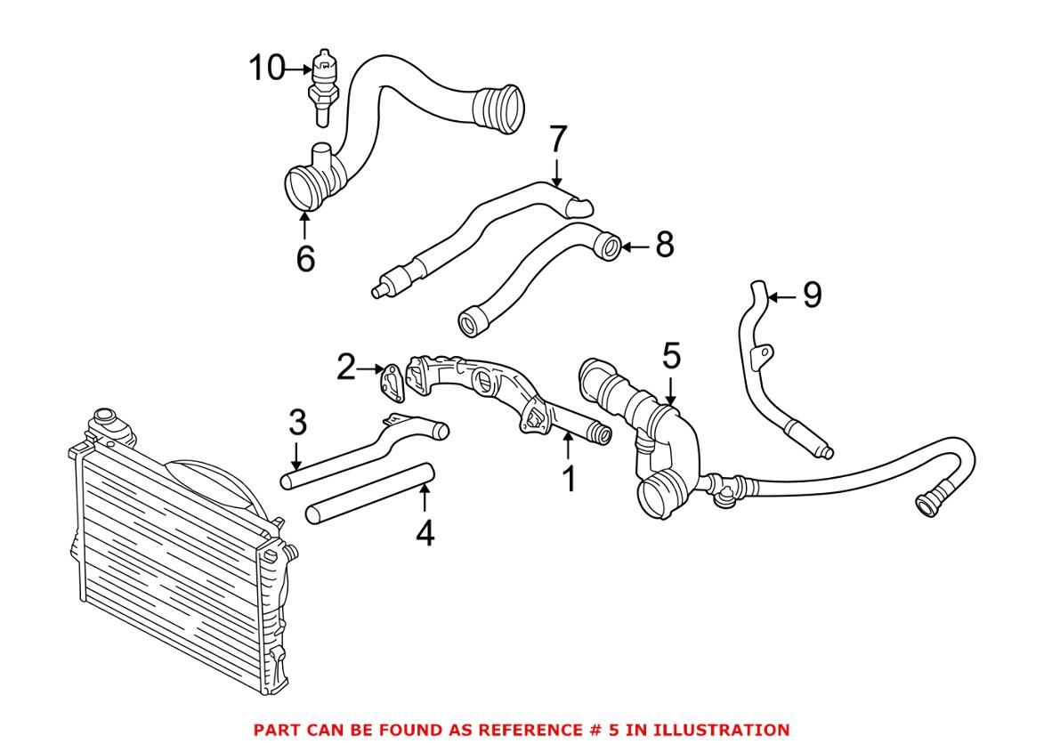 BMW Engine Coolant Hose (radiator to water pump) 11531711877